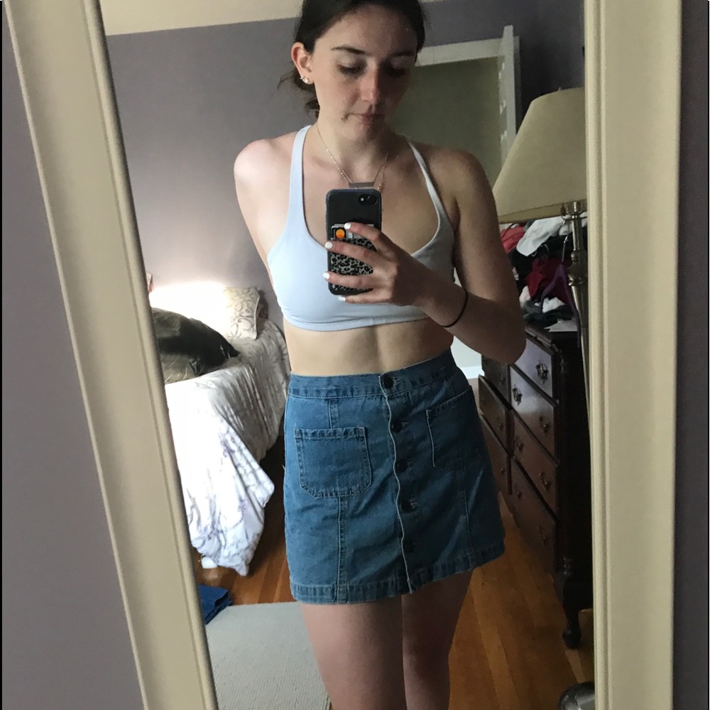 Denim Mini Skirt with front buttons